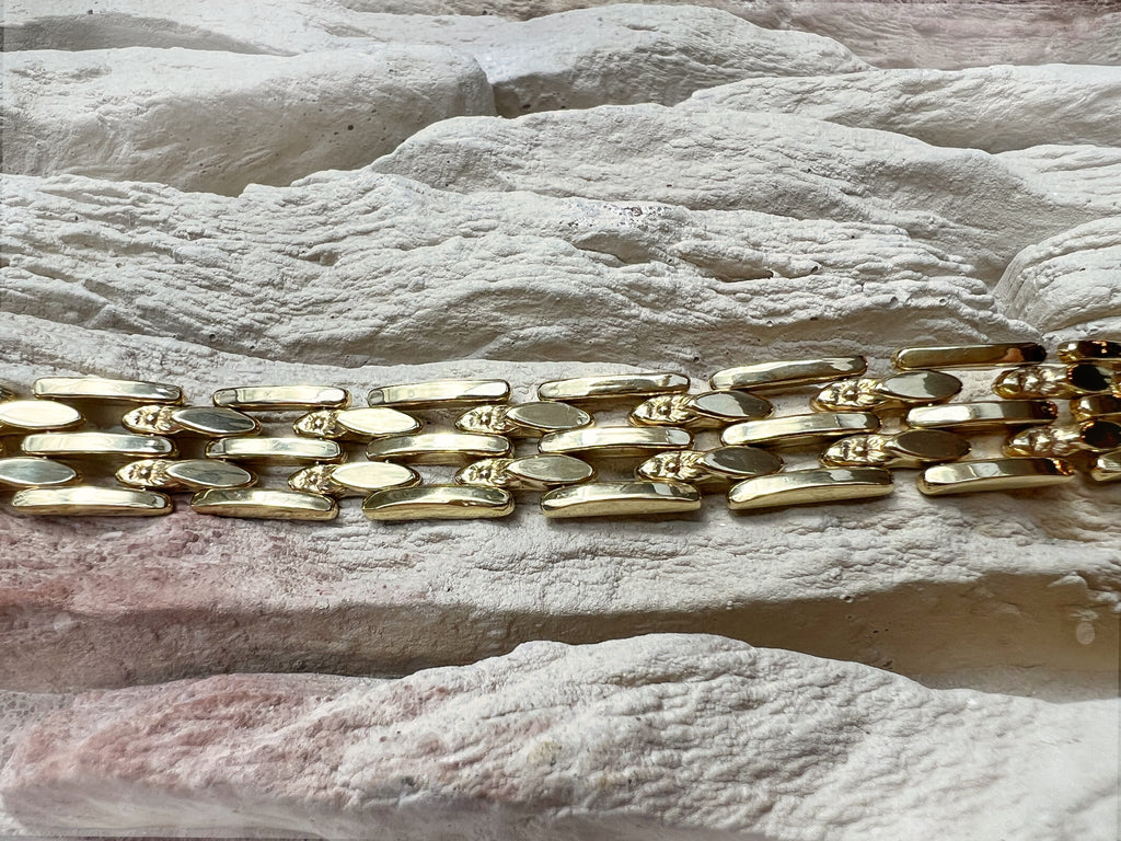 Massives 585er Goldarmband - Länge: 19 cm - Breite: 13 mm - Gewicht: 20,5 Gramm