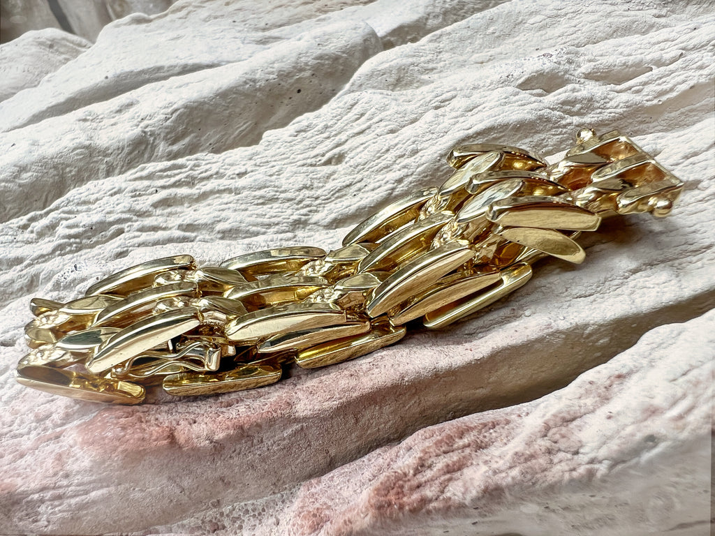 Massives 585er Goldarmband - Länge: 19 cm - Breite: 13 mm - Gewicht: 20,5 Gramm