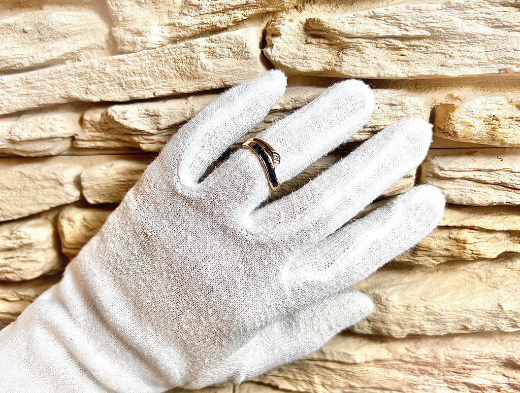 Luxus-Unikat Saphirring mit Diamant – 585er Gold - Nr. 54 (14) - UNIKAT