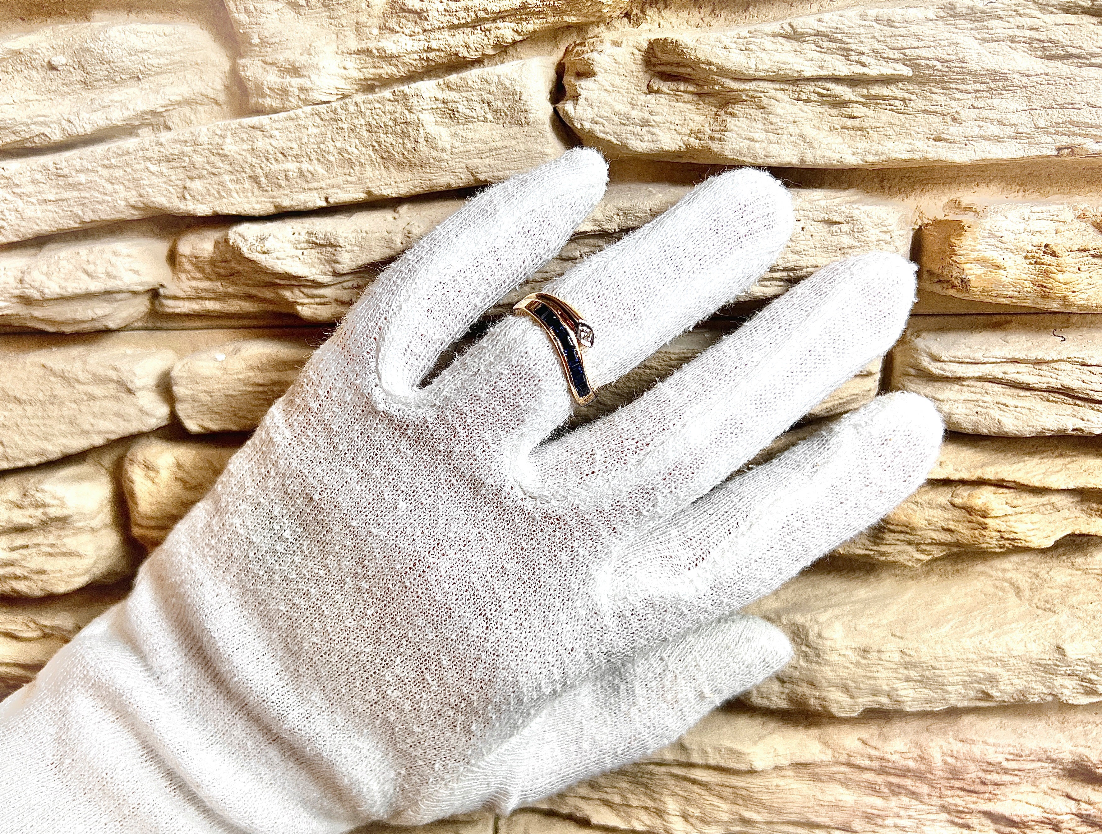 Luxus-Unikat Saphirring mit Diamant – 585er Gold - Nr. 54 (14) - UNIKAT