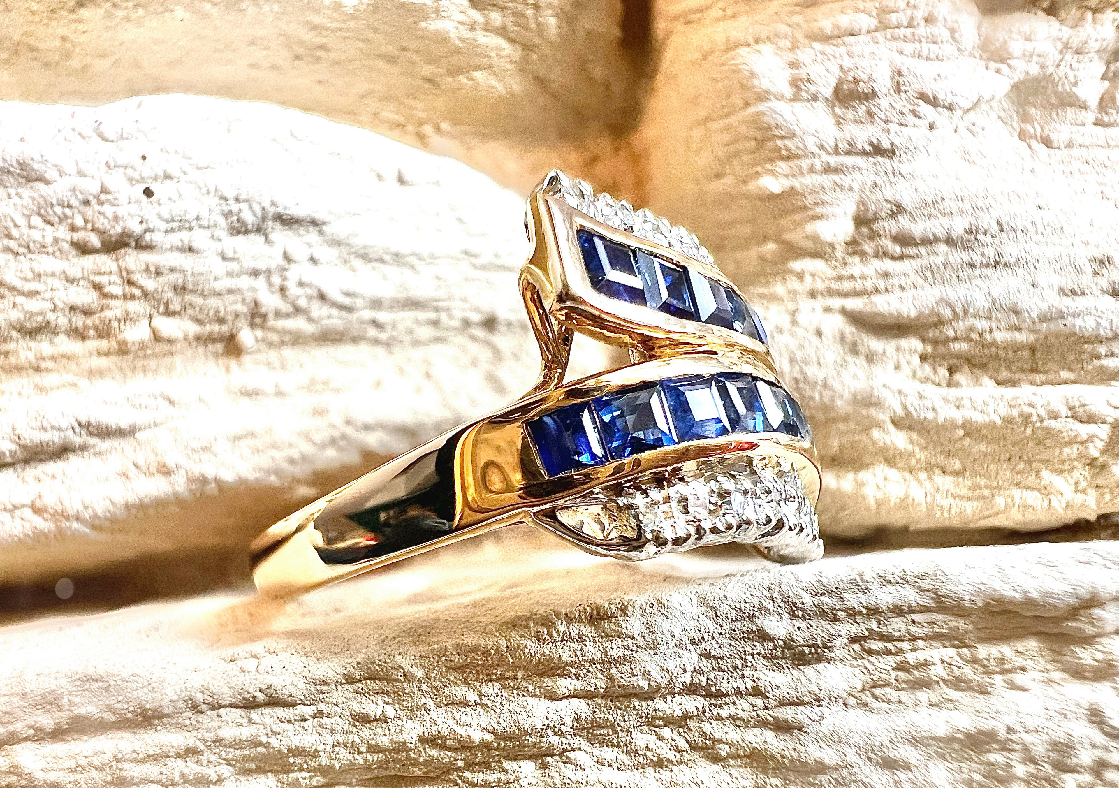 Luxus-Unikat Saphirring – 585er Gold mit Saphiren & Diamanten