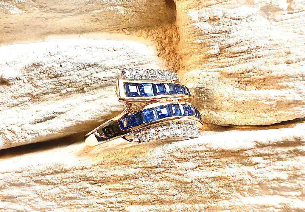 Luxus-Unikat Saphirring – 585er Gold mit Saphiren & Diamanten