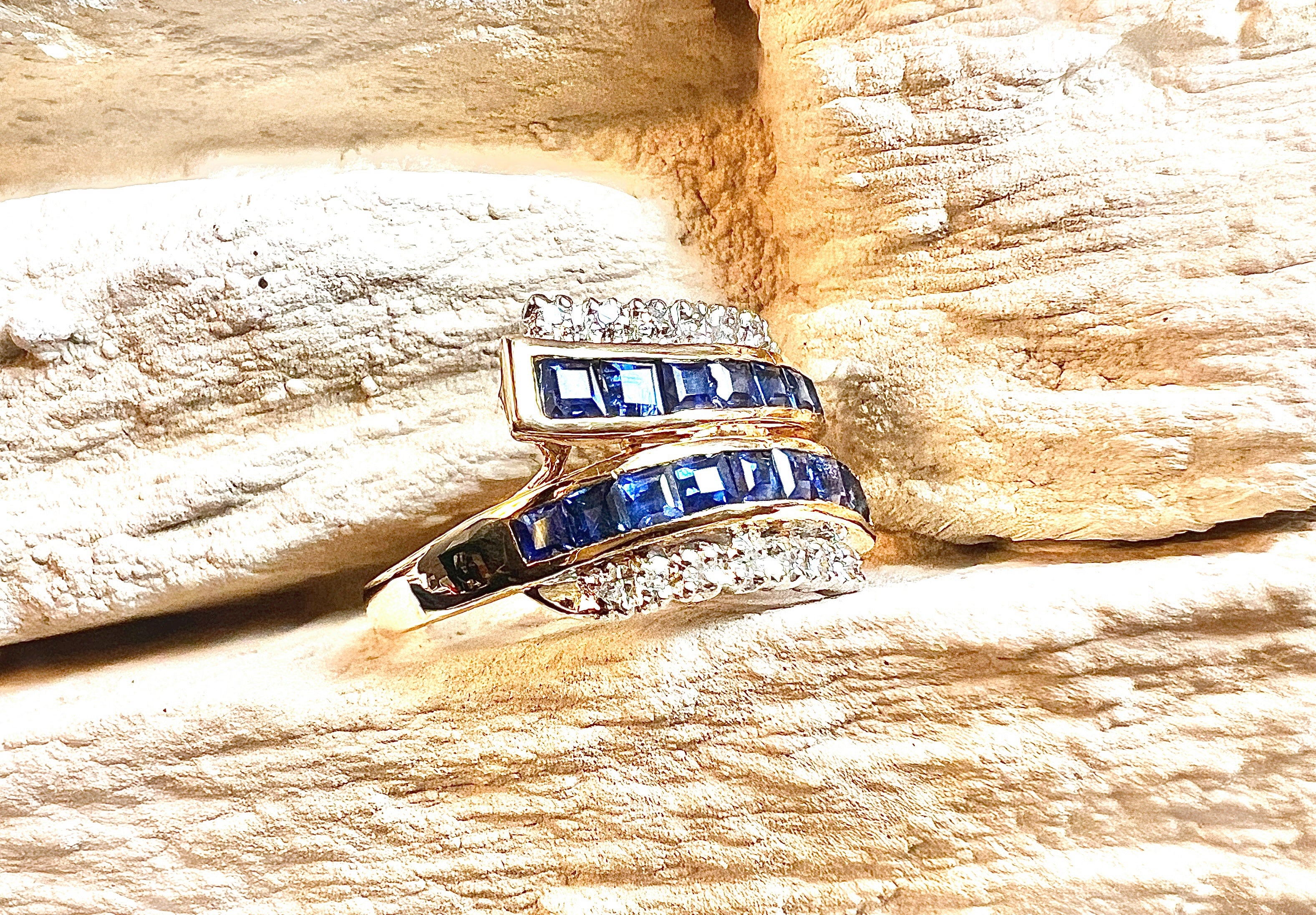 Luxus-Unikat Saphirring – 585er Gold mit Saphiren & Diamanten