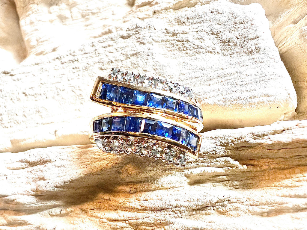 Luxus-Unikat Saphirring – 585er Gold mit Saphiren & Diamanten