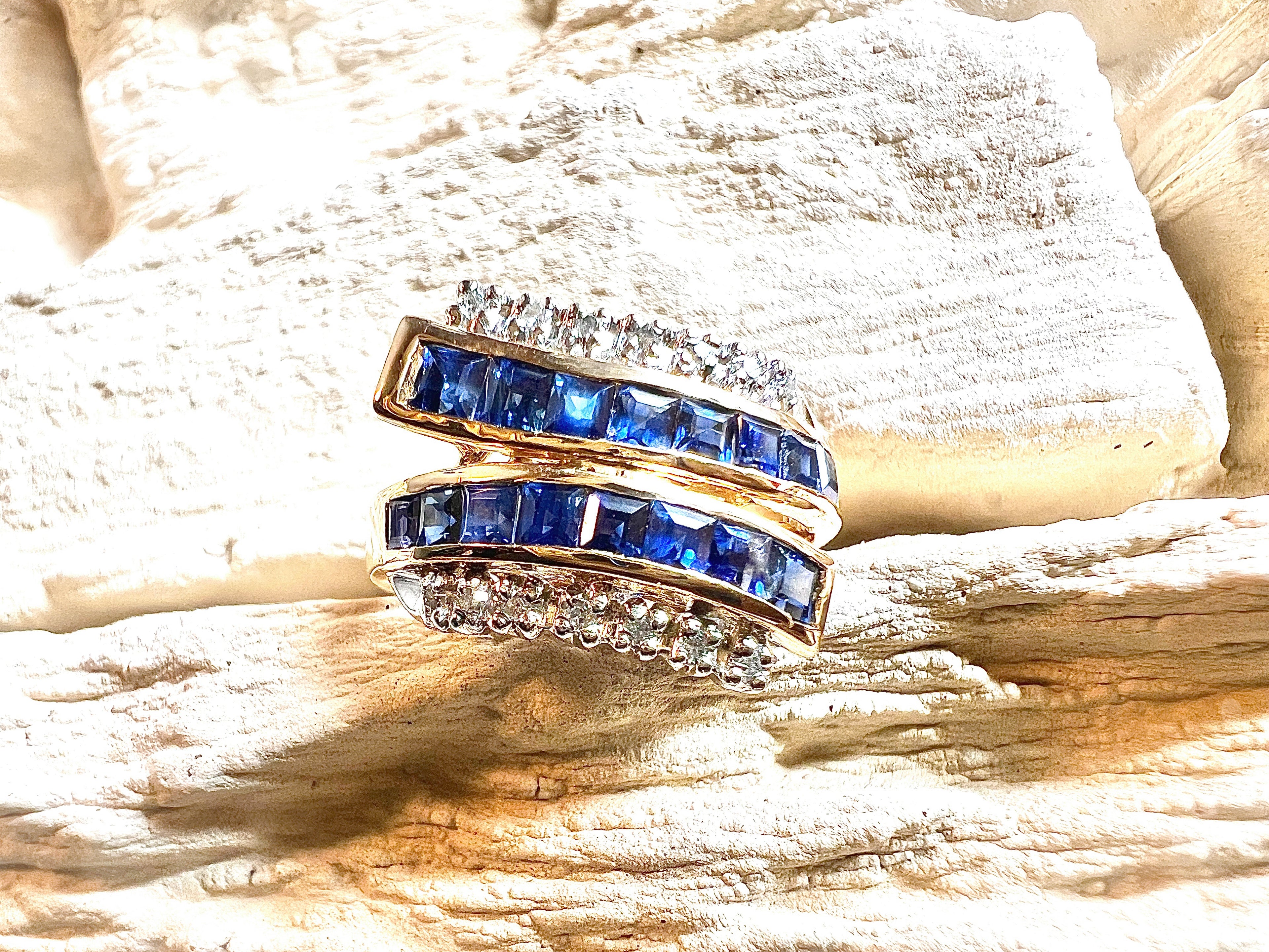 Luxus-Unikat Saphirring – 585er Gold mit Saphiren & Diamanten