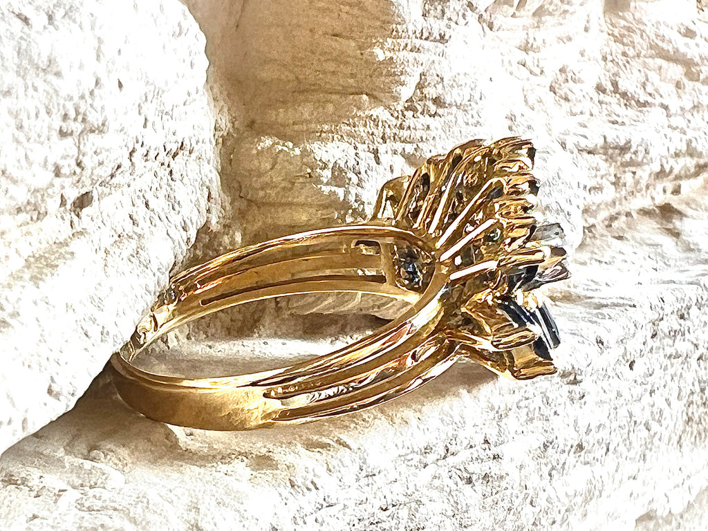 Luxus-Unikat Saphirring mit Diamanten – 585er Gold - Nr. 53 (13) - UNIKAT