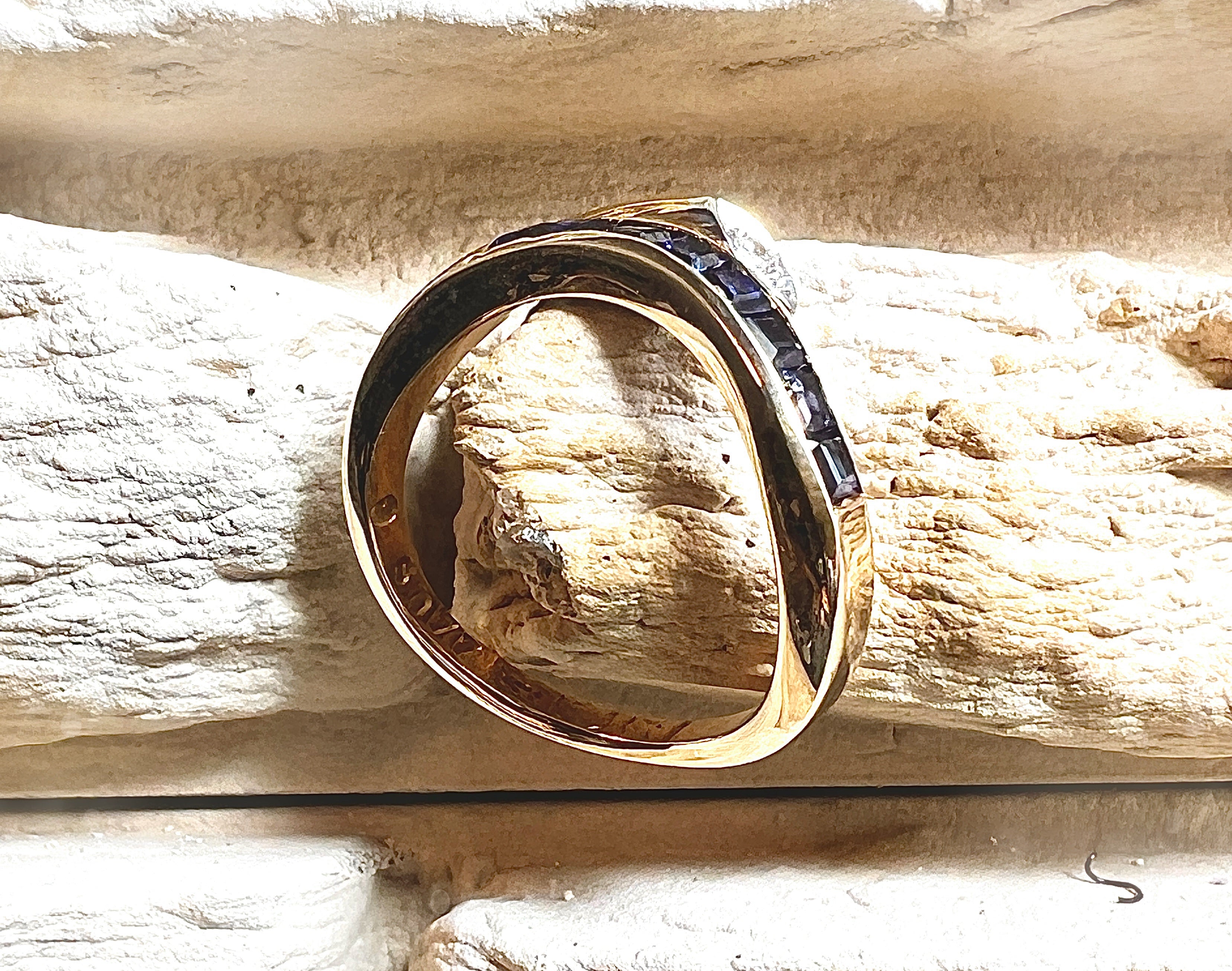 Luxus-Unikat Saphirring mit Diamant – 585er Gold - Nr. 54 (14) - UNIKAT