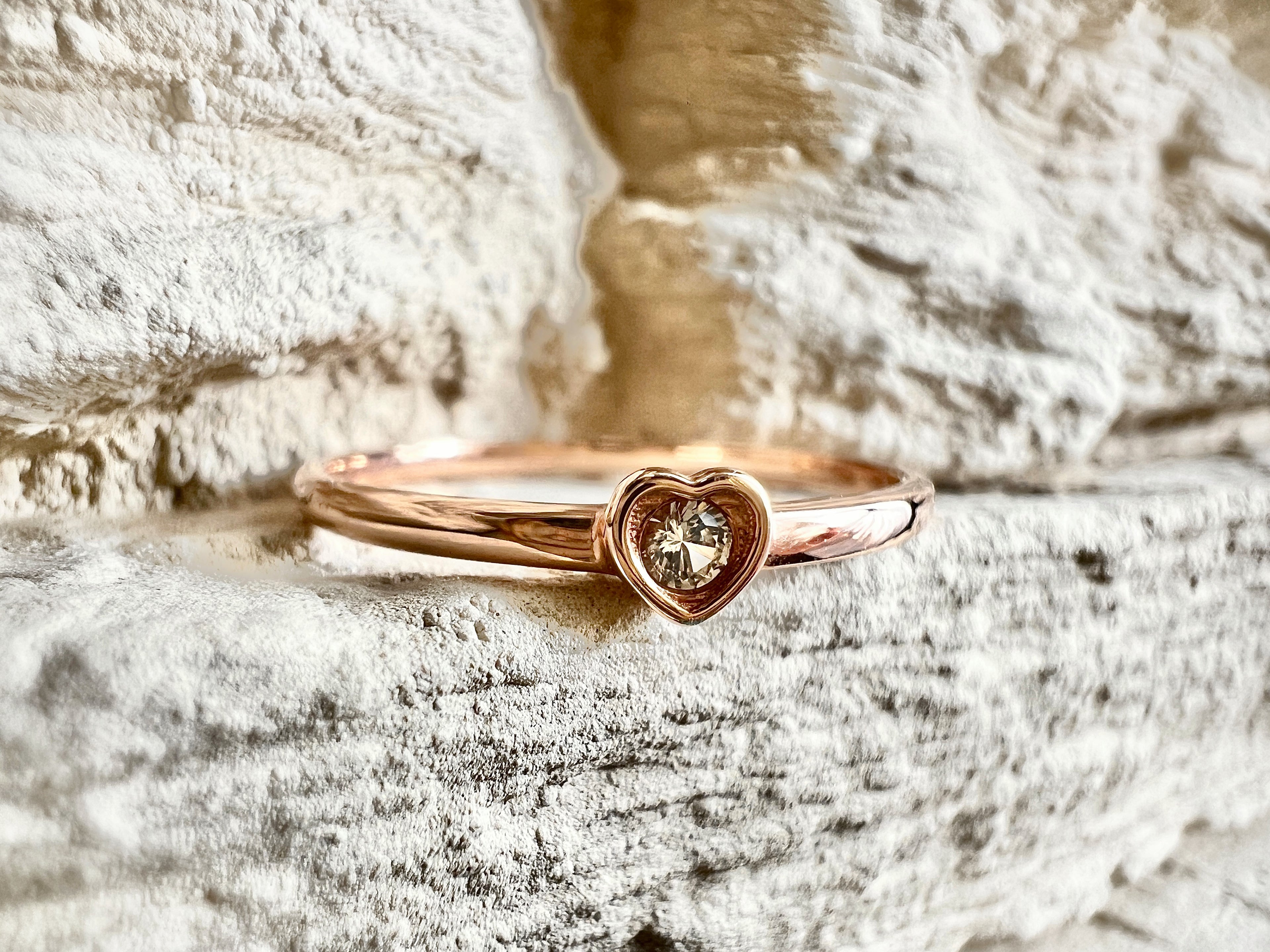 Luxus-Unikat Saphirring / Verlobungsring „Pure Heart“  – 585er Rotgold - Nr. 56 (16) - UNIKAT