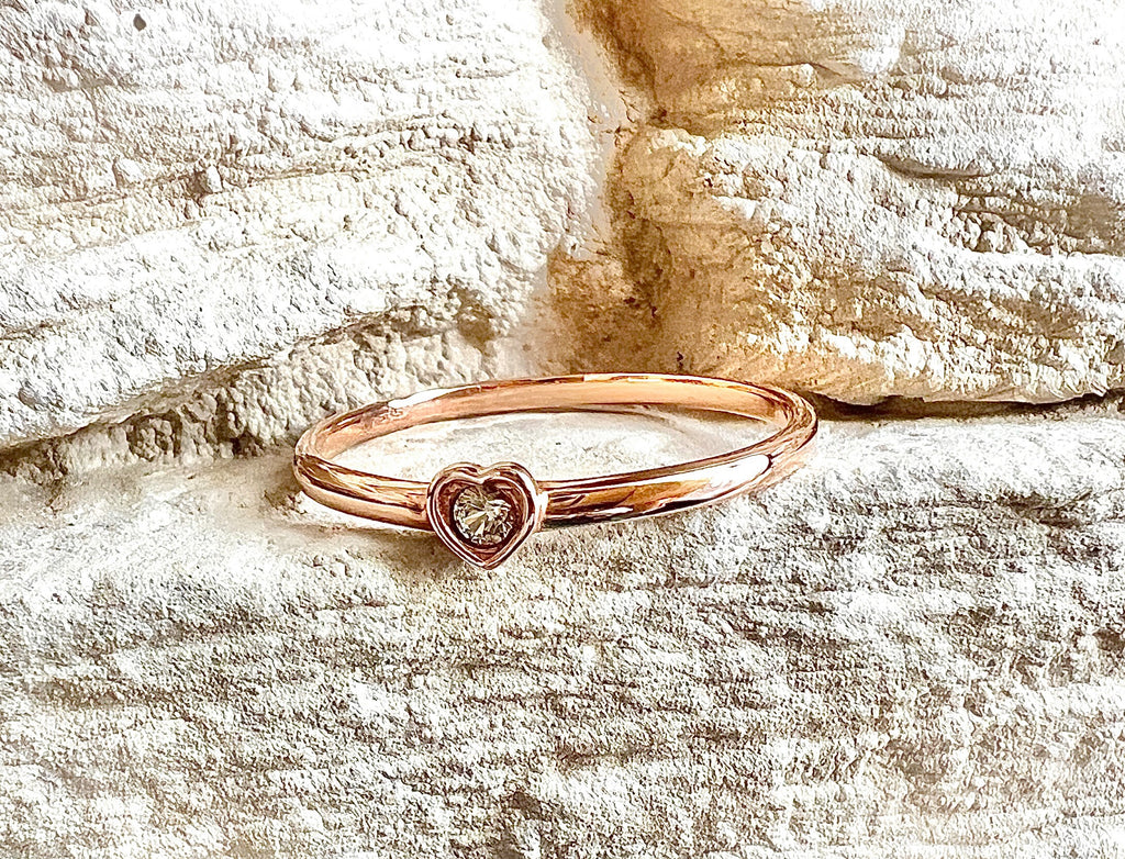 Luxus-Unikat Saphirring / Verlobungsring „Pure Heart“  – 585er Rotgold - Nr. 56 (16) - UNIKAT