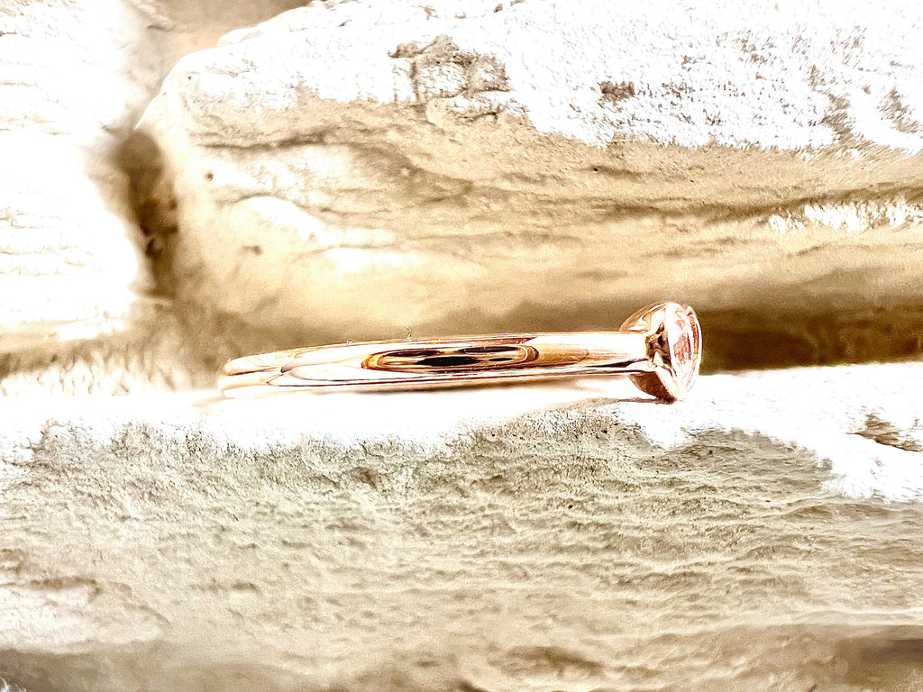 Luxus-Unikat Saphirring / Verlobungsring „Pure Heart“  – 585er Rotgold - Nr. 56 (16) - UNIKAT