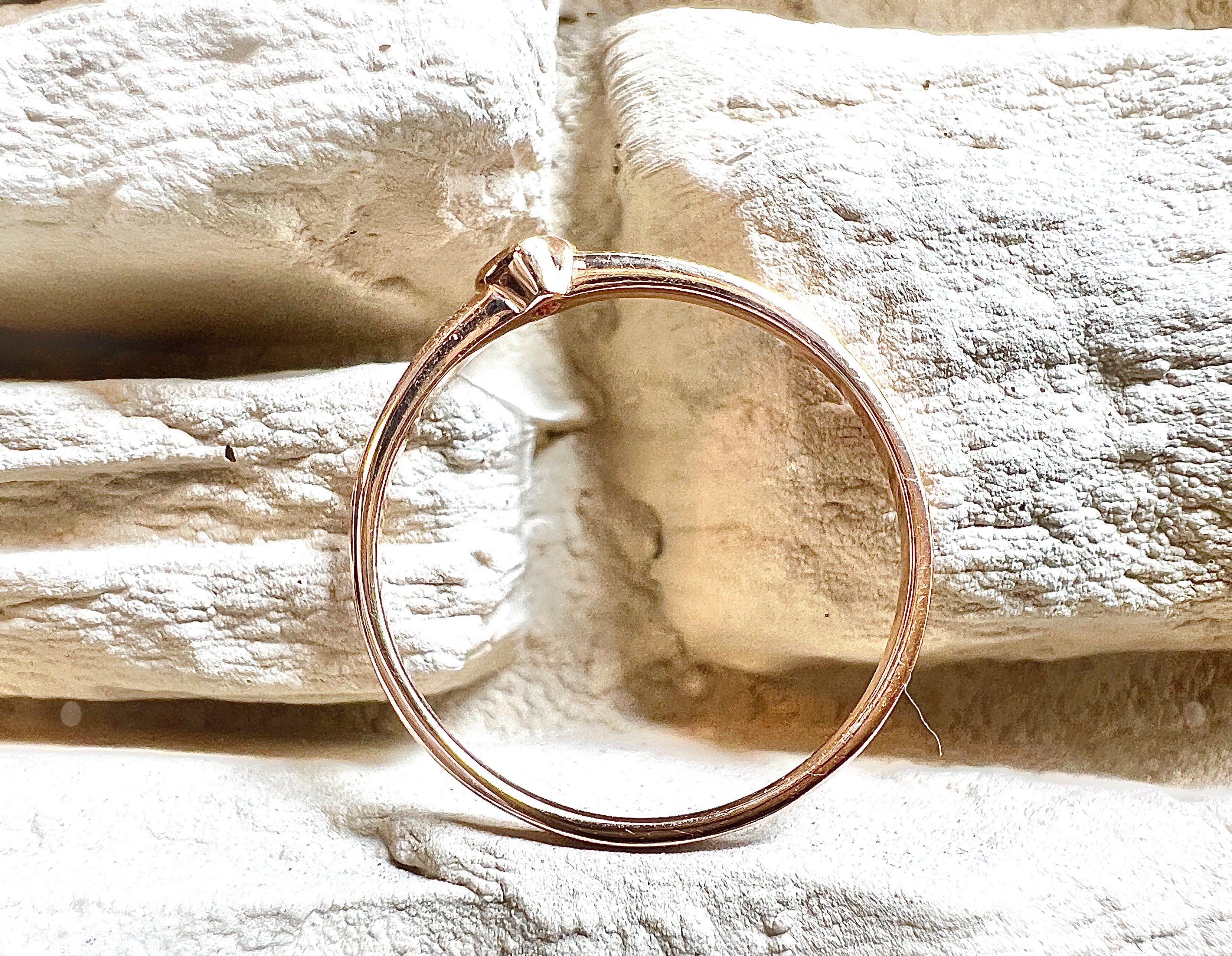 Luxus-Unikat Saphirring / Verlobungsring „Pure Heart“  – 585er Rotgold - Nr. 56 (16) - UNIKAT