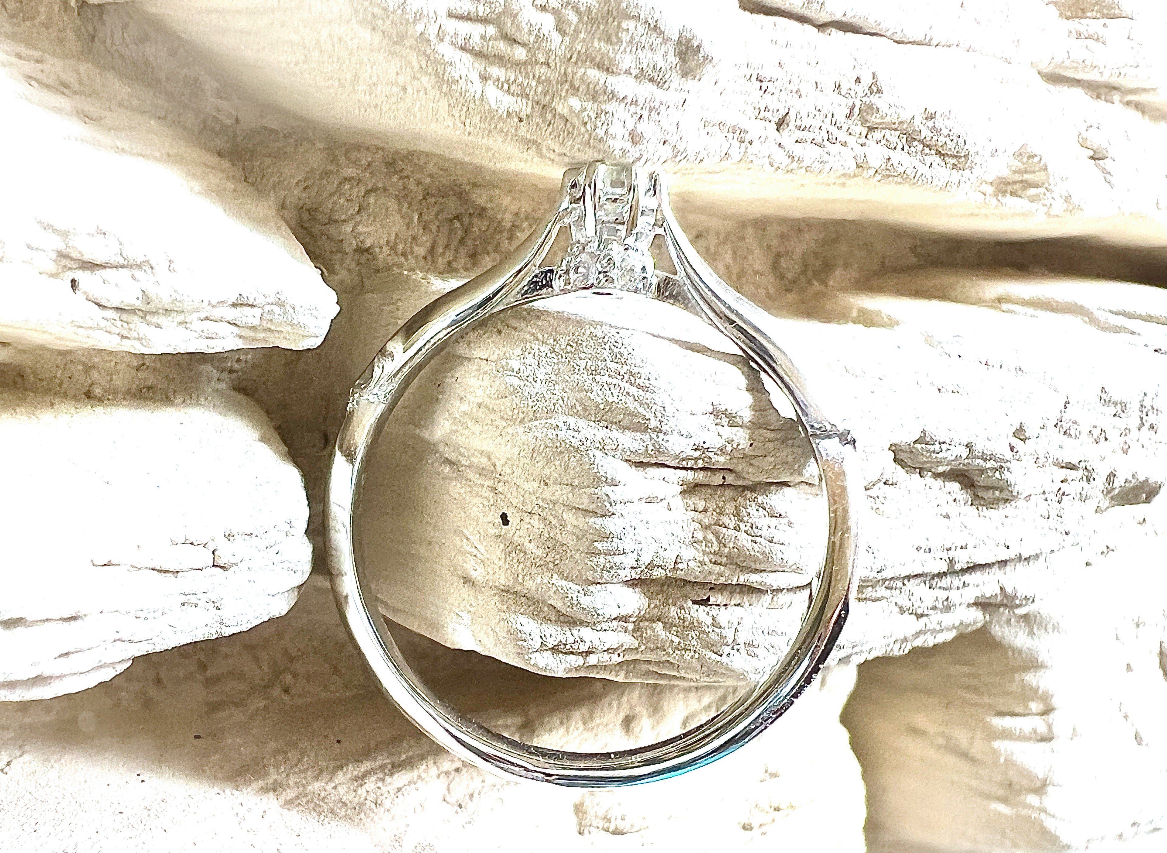 Luxus-Unikat Saphirring / Verlobungsring „Silent Light“  – 585er Weißgold - Nr. 54 (14) - UNIKAT