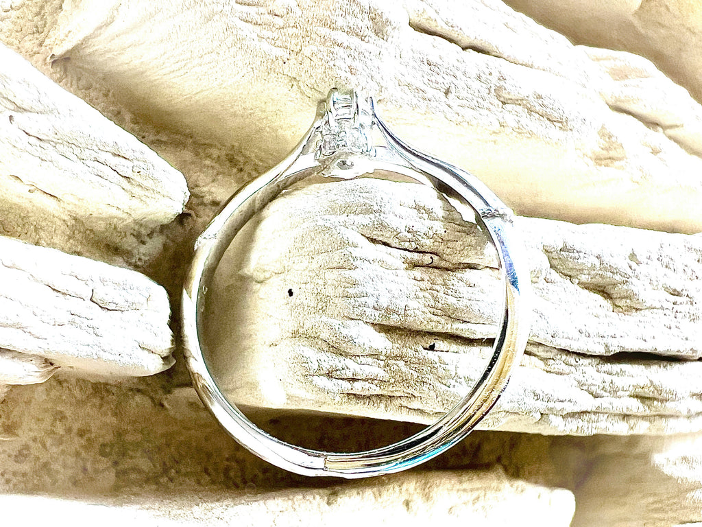 Luxus-Unikat Saphirring / Verlobungsring „Silent Light“  – 585er Weißgold - Nr. 54 (14) - UNIKAT