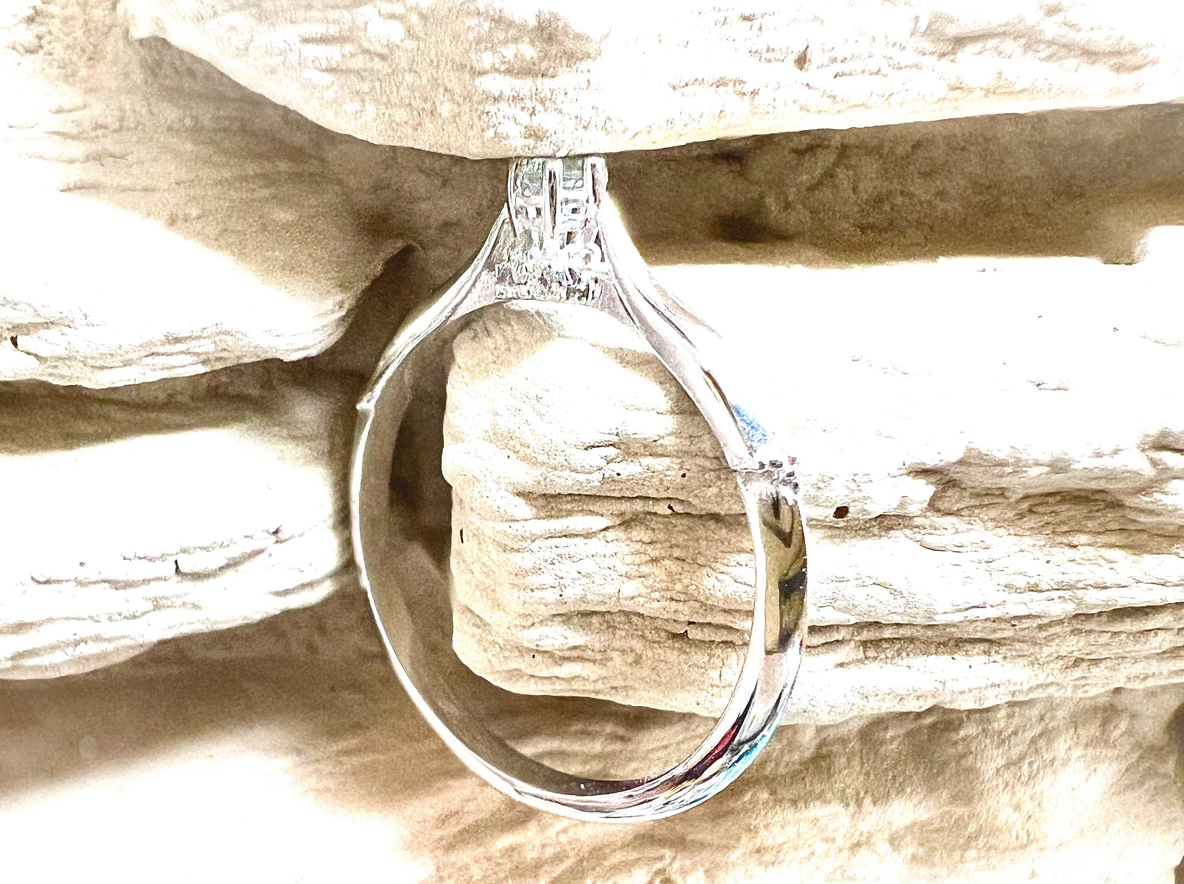 Luxus-Unikat Saphirring / Verlobungsring „Silent Light“  – 585er Weißgold - Nr. 54 (14) - UNIKAT