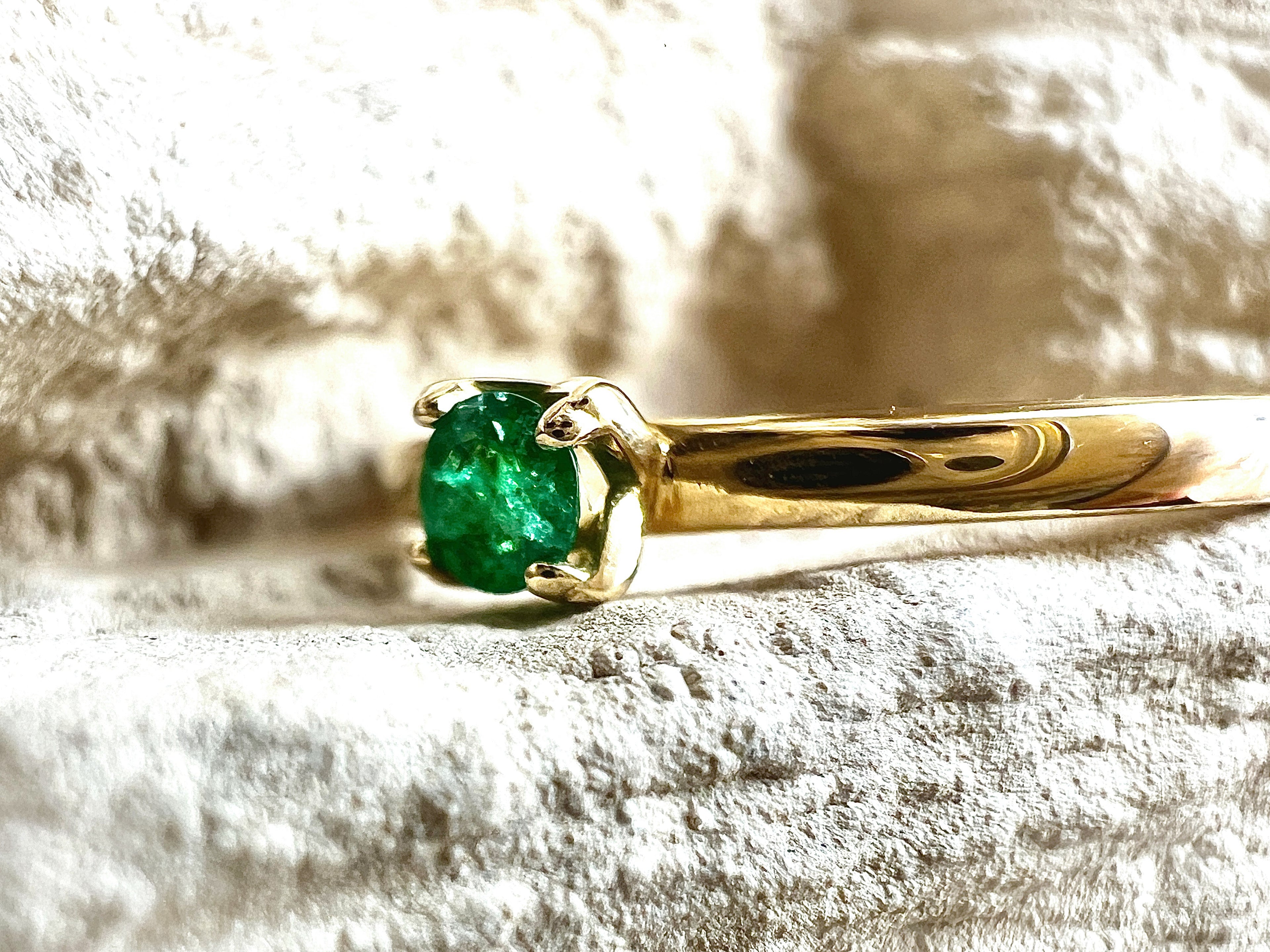 Luxus-Unikat Smaragdring / Verlobungsring „Emerald Soul“  – 585er Gold - Nr. 50 (10) - UNIKAT