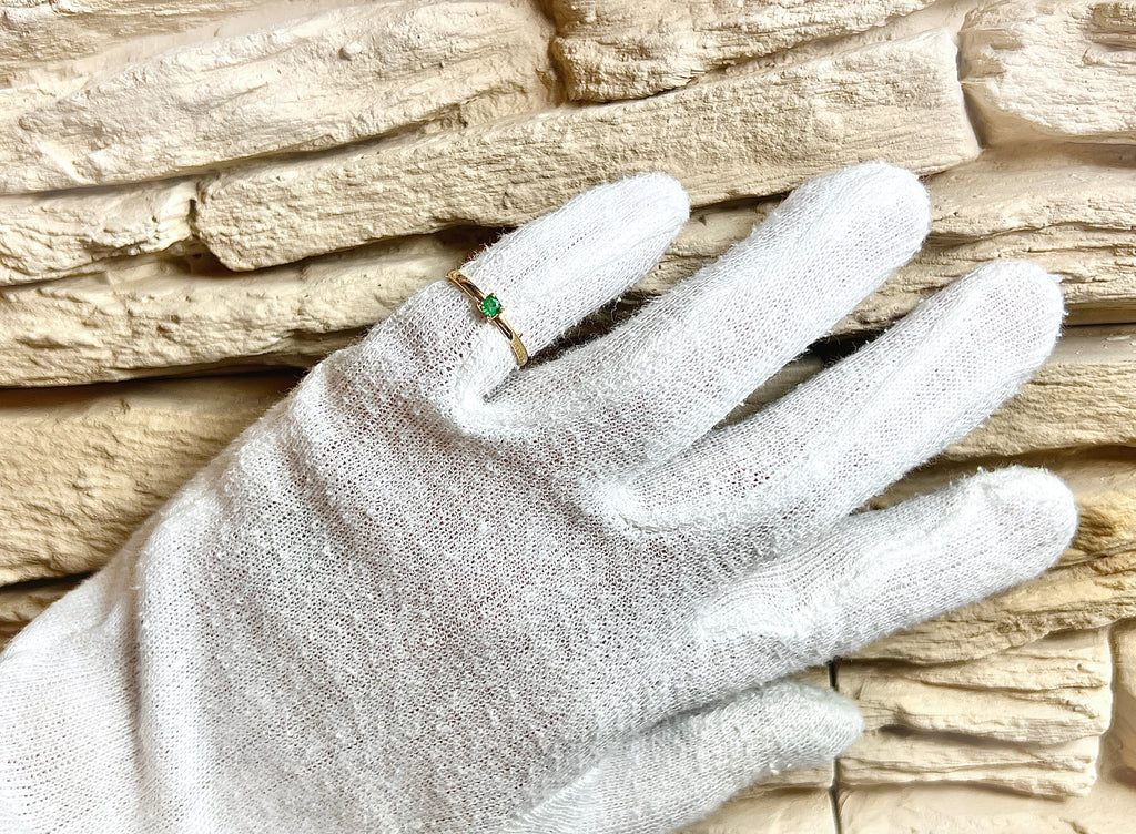 Luxus-Unikat Smaragdring / Verlobungsring „Emerald Soul“  – 585er Gold - Nr. 50 (10) - UNIKAT